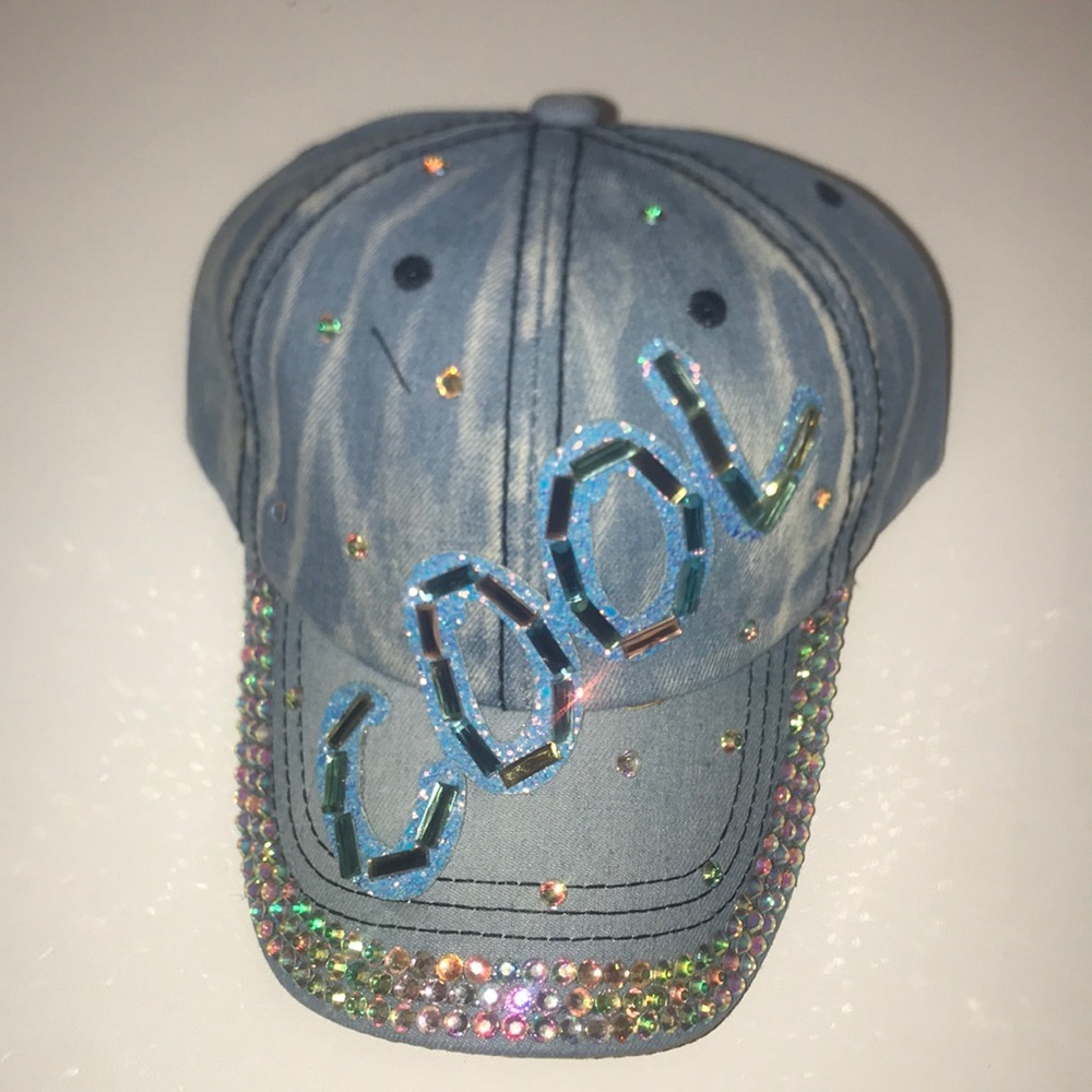Faded Jean “COOL” hat with bling
